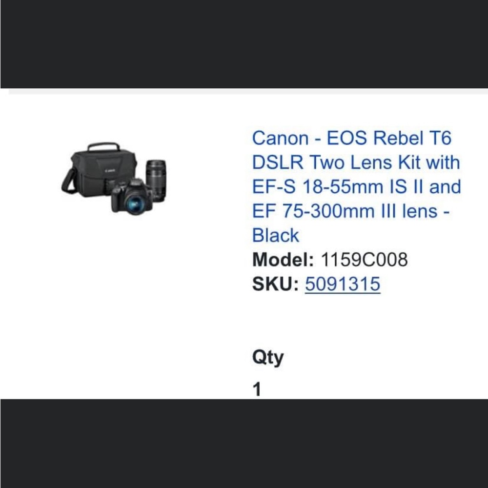 Canon rebel t6 with two lenses